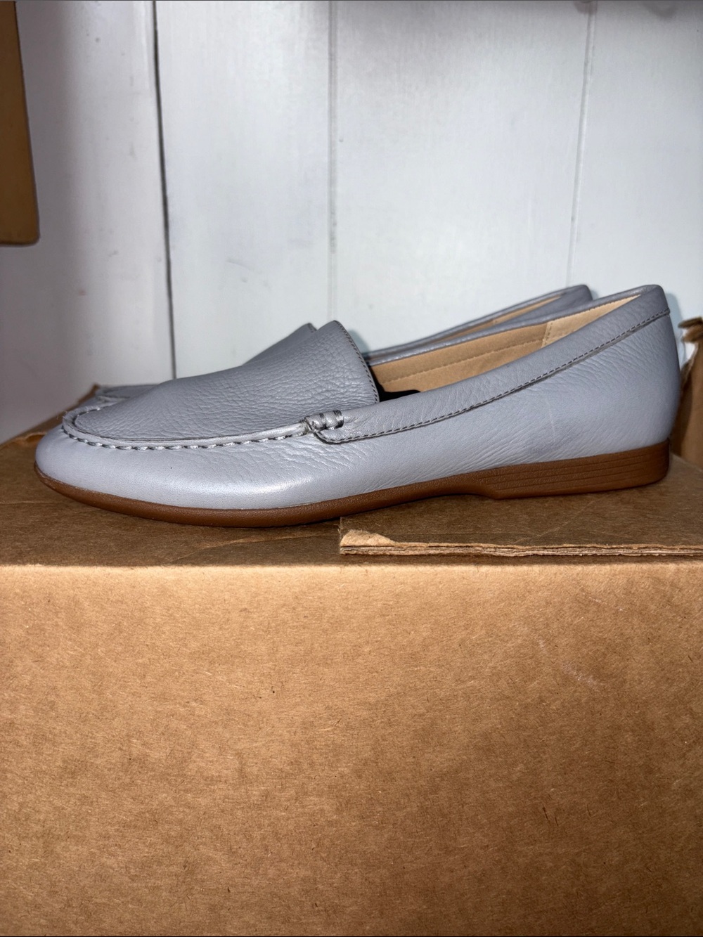 Dansko Women's Leather Loafer in Light blue size 39